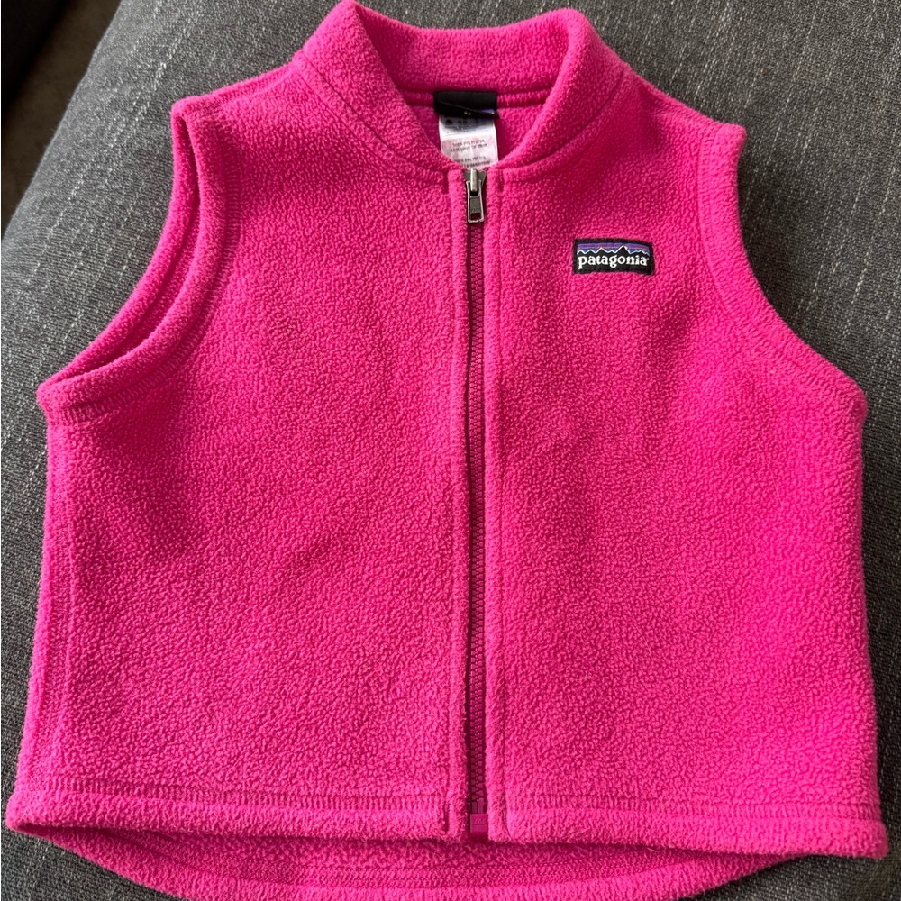 Patagonia Kids Bright Pink Fleece Vest